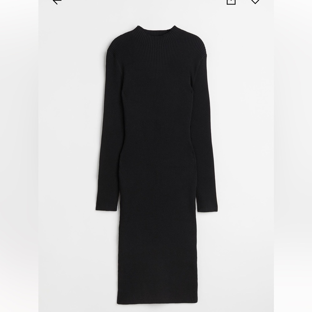 Black Midi Sheath Dress with Long Sleeves